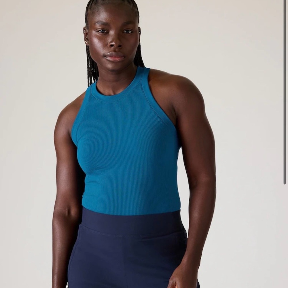 Athleta Renew Seamless Racerback Tank - Teal Blue